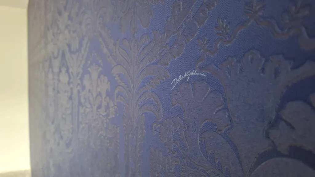 Blauw damastbehang